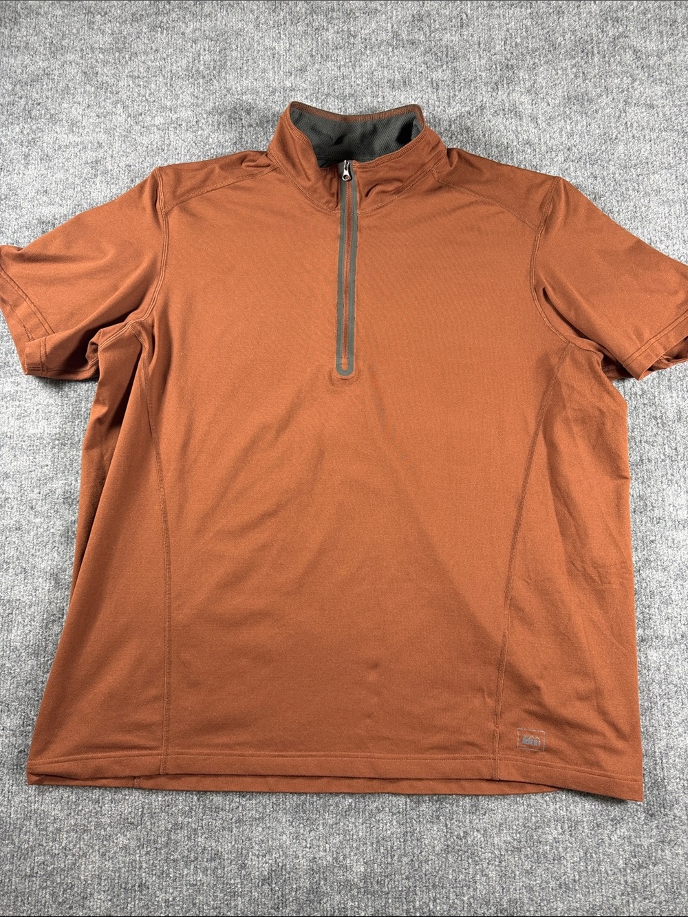REI Men’s Short Sleeve Quarter-Zip Shirt - Rust Brown